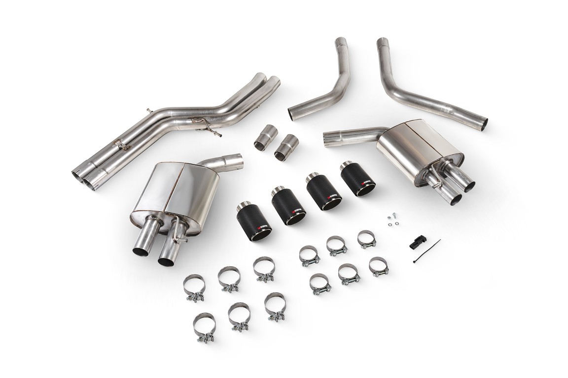 Scorpion Exhaust Non-Resonated Half System With No Valves Ascari Tailpipe Audi S7 C7 2012-2018
