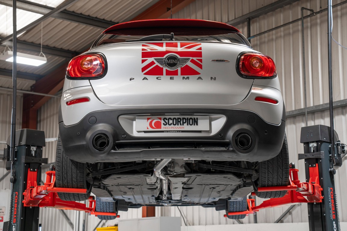 Scorpion Exhaust Non-Resonated Cat-Back System Ascari Tailpipe Mini Cooper S Paceman R61 JCW 2010-2016