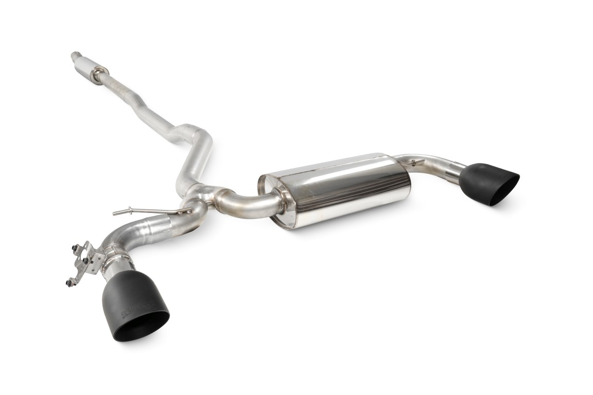 Scorpion Exhaust Tunr Resonated Cat-Back System Daytona Black Ceramic Tailpipe Mini Cooper S Clubman F54 Non-GPF Models 2015-2018