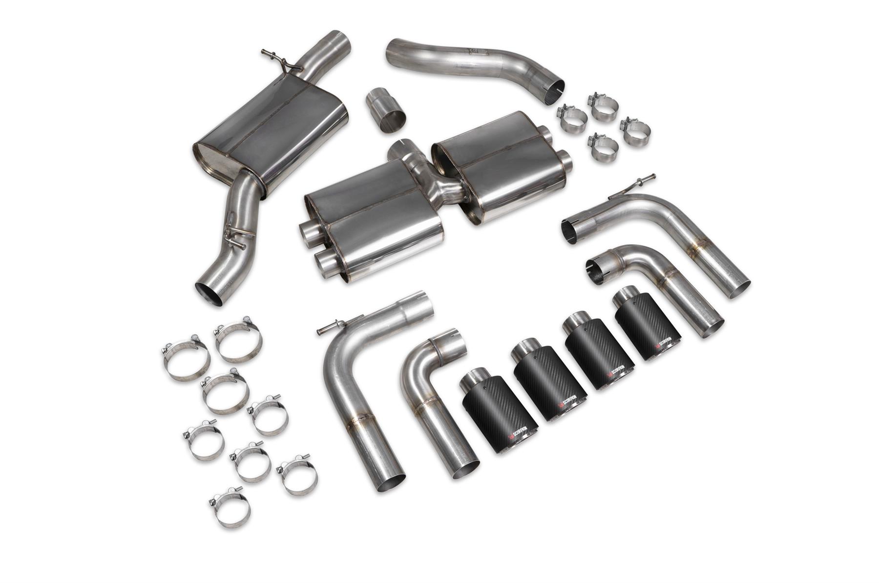 Scorpion Exhaust Resonated Cat/GPF No Valves Audi S3 Saloon 8V 2013-2020