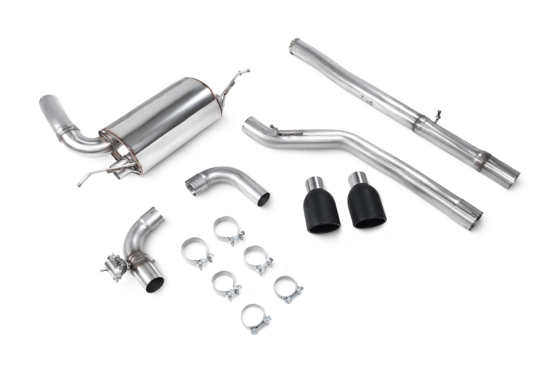 Scorpion Exhaust Cat-Back System With Electronic Valve Indy Black Ceramic Tailpipe Ford Focus MK3 RS Non-GPF Model 2016-2019