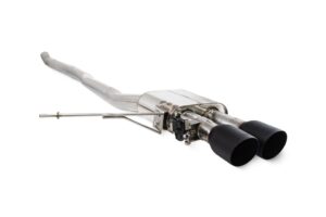 Scorpion Exhaust Tunr Non-Resonated Cat-Back System With Valve Daytona Black Ceramic Tailpipe Mini Cooper S F56 Non-GPF Model 2014-2018