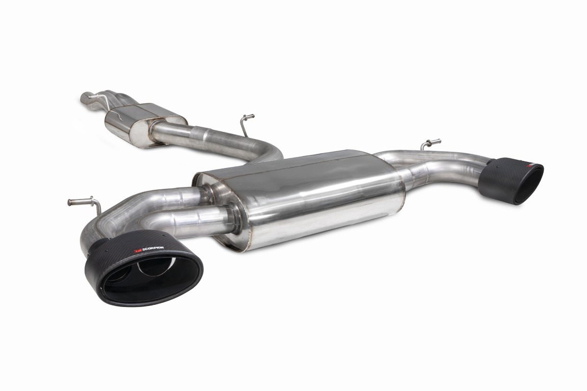 Scorpion Exhaust Resonated Cat-Back System With No Valves Ascari EVO Tailpipe Audi TT RS MK3 Non-GPF Model 2017-2018