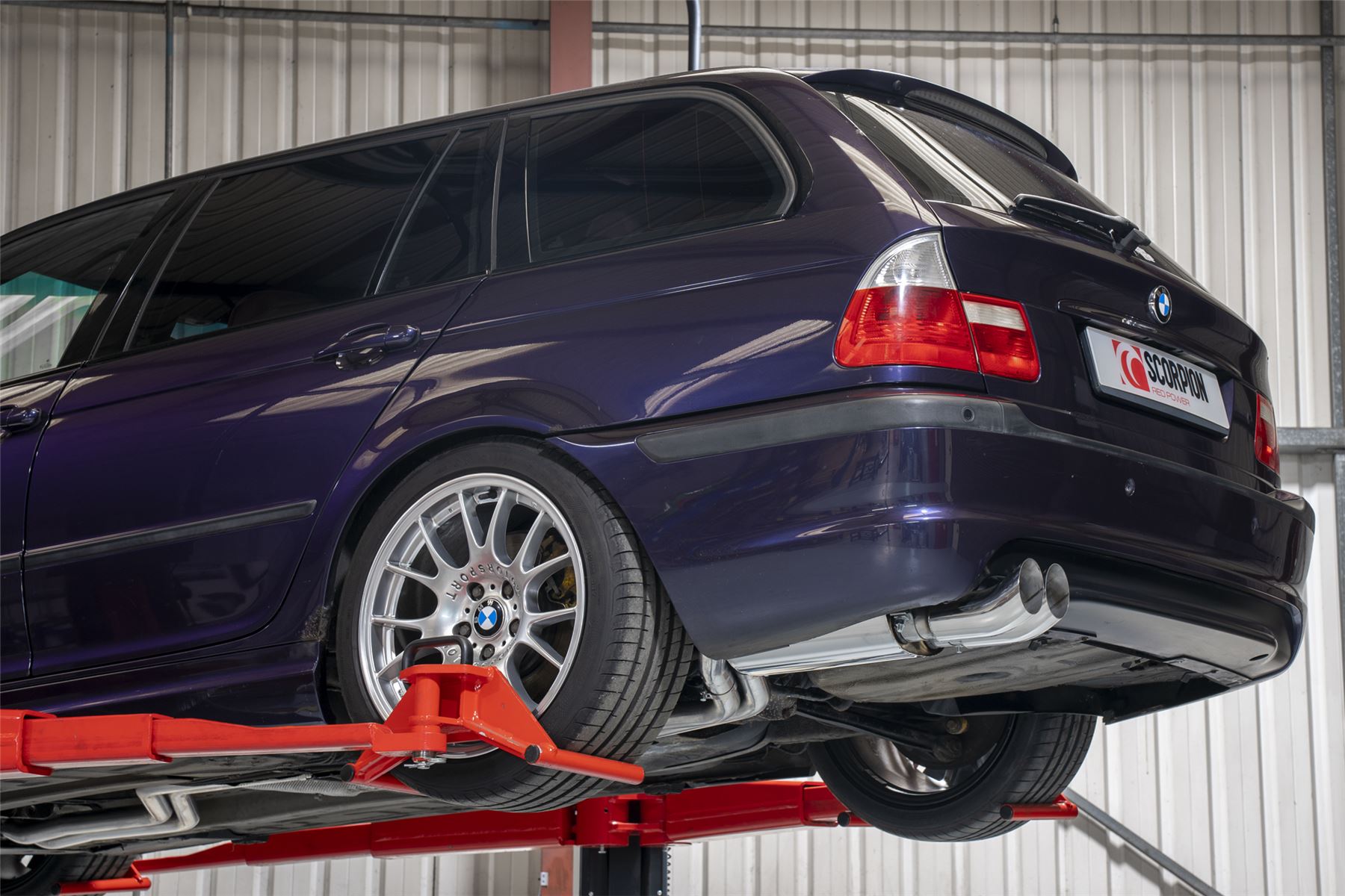 Scorpion Exhaust Cat-Back System Twin Polished DTM Trims BMW 325 E46 RWD Petrol 2000-2006