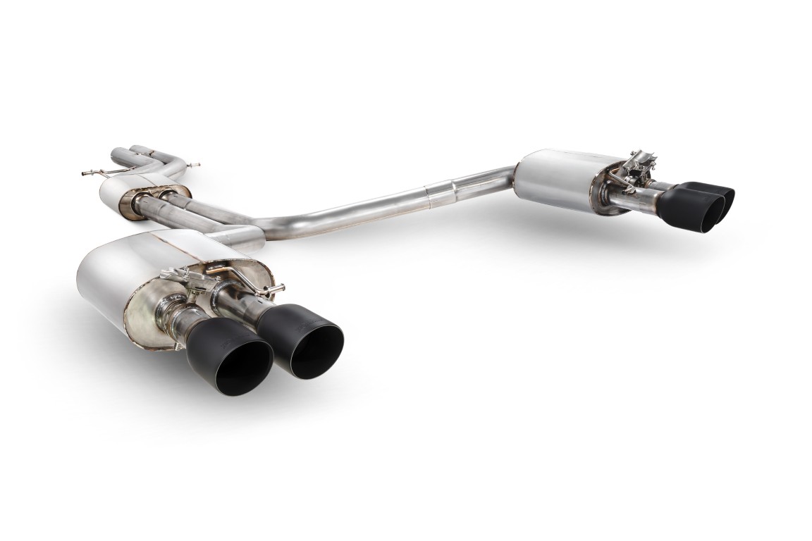 Scorpion Exhaust Resonated Half System With Electronic Valves Daytona Black Ceramic Tailpipe Audi S7 C7 2012-2018