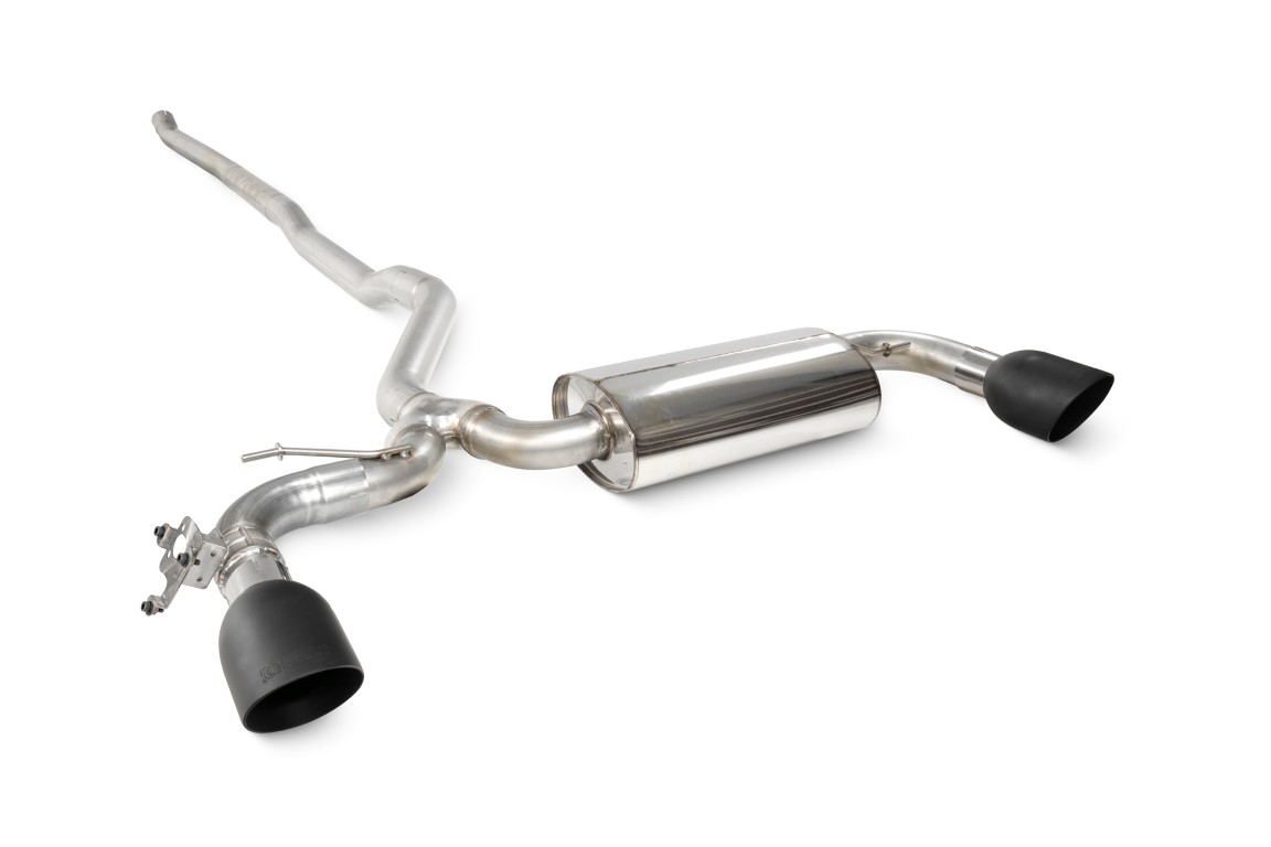 Scorpion Exhaust Tunr Non Resonated Cat-Back System Daytona Black Ceramic Tailpipe Mini Cooper S Clubman F54 Non-GPF Models 2015-2018