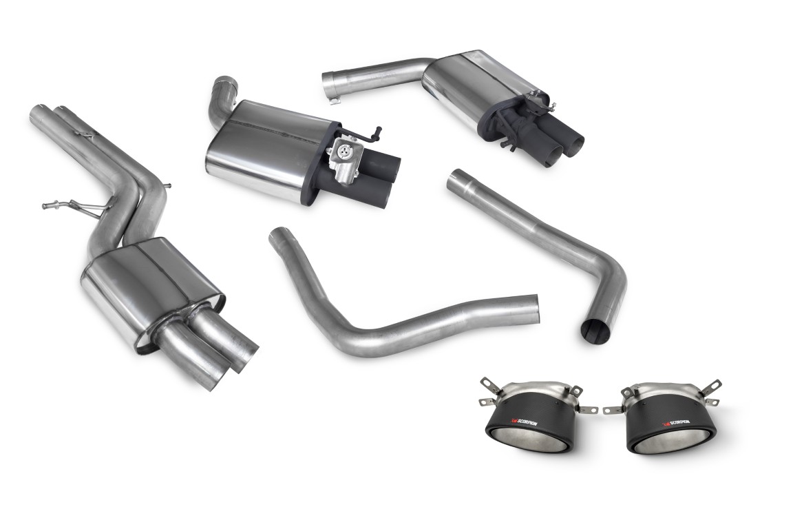 Scorpion Exhaust Resonated Half System With Trims Ascari RS Tailpipe Audi RS7 C7 2013-2018