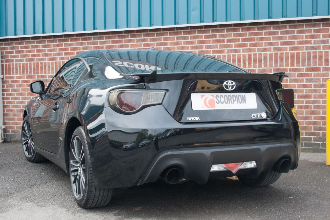 Scorpion Exhaust Resonated Secondary Cat-Back System Daytona Black Ceramic Tailpipe Scion FR-S 2013-2016