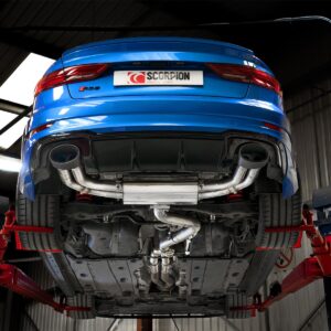 Scorpion Exhaust Non Res Cat/GPF-Back With Valves Audi RS3 8V Saloon/Sedan GPF Model 2019-2020