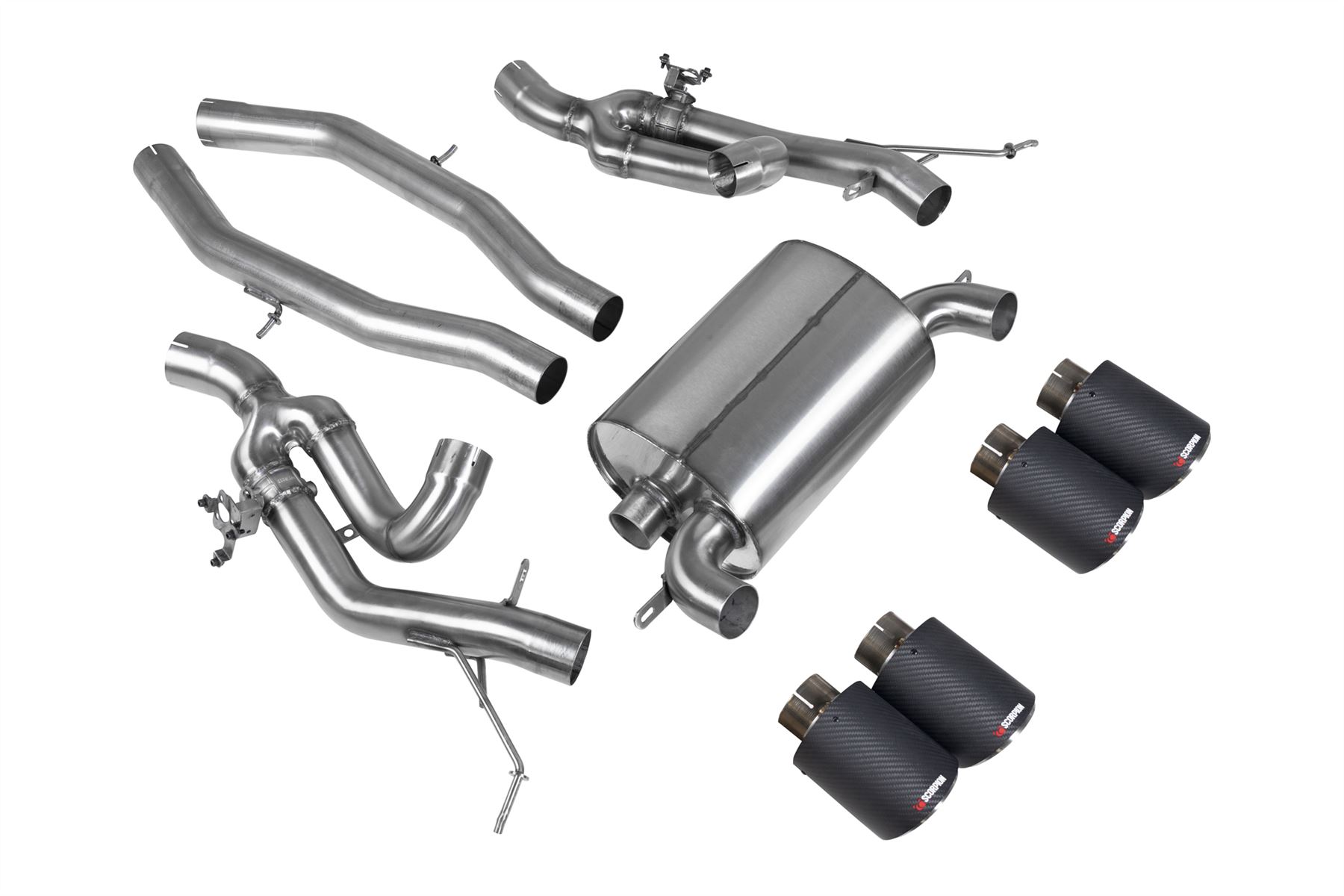 Scorpion Exhaust Half System Carbon Ascari Trims BMW M3 G80 Competition GPF Model 2021-2026