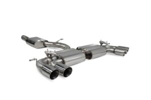 Scorpion Exhaust Resonated Cat/GPF-Back System With Valves Daytona Tailpipe Audi S3 2.0T 8V 3-Door Facelift Non-GPF Model 2016-2018