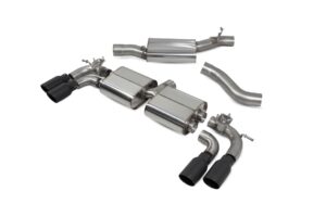 Scorpion Exhaust Resonated Cat/GPF-Back System With Valves Daytona Black Ceramic Tailpipe Audi S3 2.0T 8V Sportback Facelift GPF Model 2019-2020