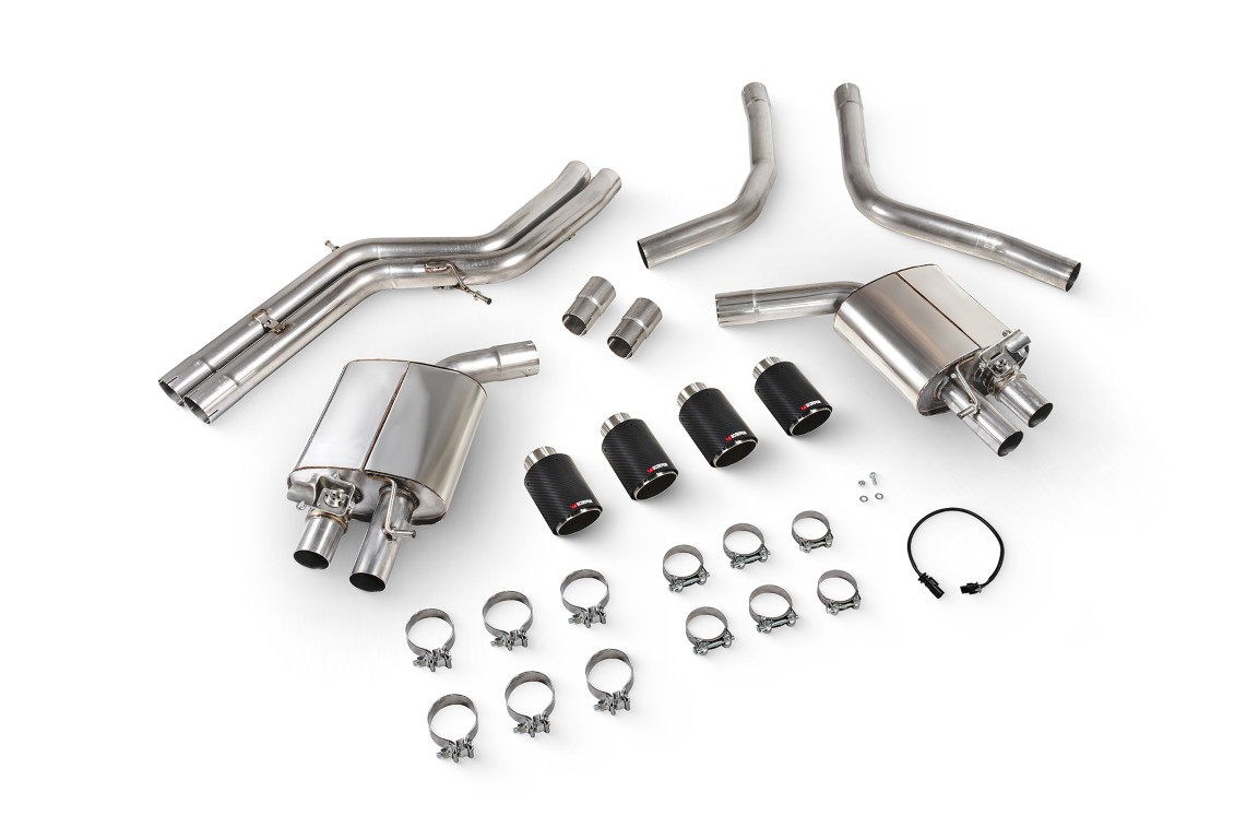 Scorpion Exhaust Non-Res Half System With Electronic Valves Ascari Tailpipe Audi S6 C7 2012-2018