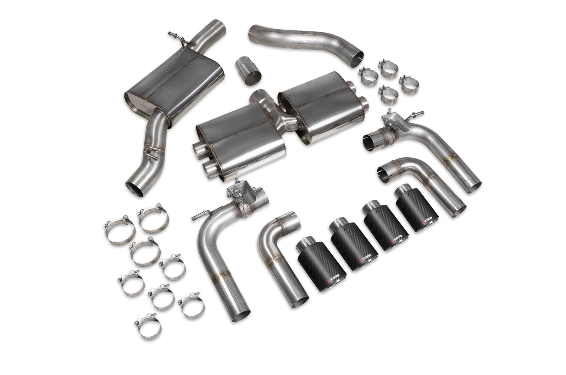 Scorpion Exhaust Resonated Cat/GPF With Valves Audi S3 Saloon 8V 2013-2020
