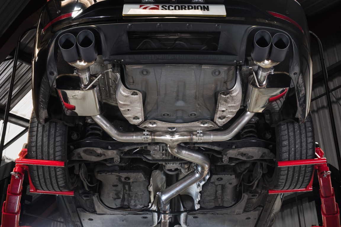 Scorpion Exhaust Resonated GPF-Back System Daytona (quad) Black Ceramic Tailpipe CUPRA Leon ST VZ 4Drive 2020-2026