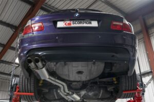 Scorpion Exhaust Cat-Back System Titanium Twin Downturn Trims BMW 330 E46 RWD Petrol 2000-2006