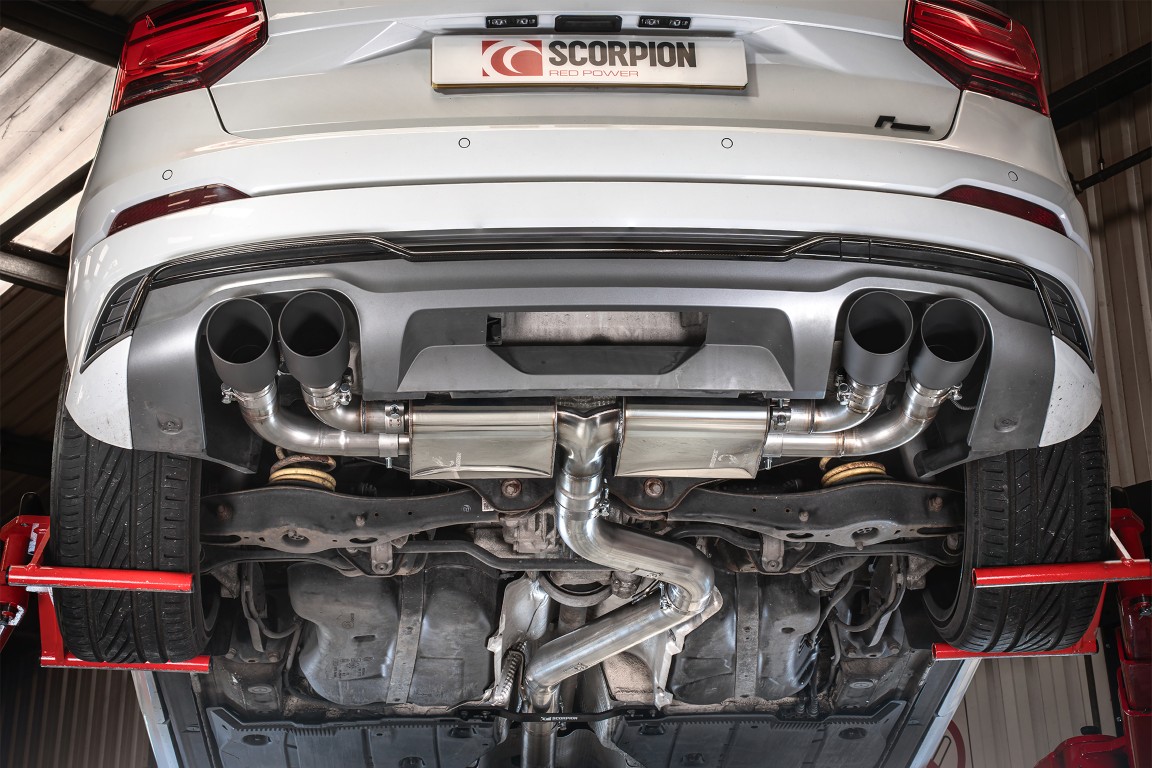 Scorpion Exhaust Non-Resonated GPF-Back System Non Valved Daytona Black Ceramic Tailpipe Audi SQ2 2019-2026