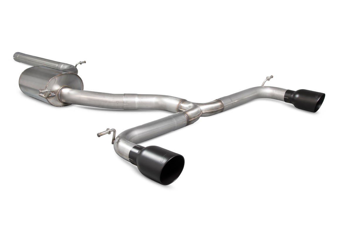 Scorpion Exhaust Non-Resonated GPF-Back System Daytona Black Ceramic Tailpipe Volkswagen Golf Mk7.5 GTI TCR GPF Model 2019-2020