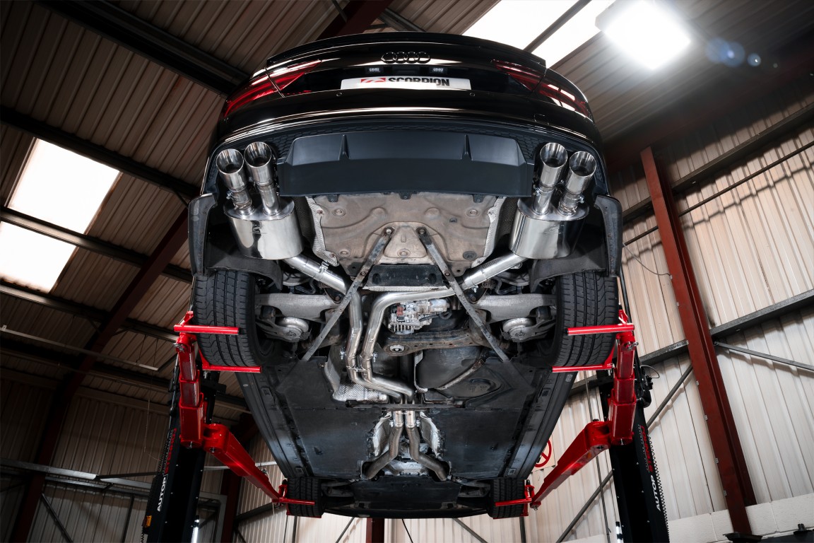 Scorpion Exhaust Non-Res Half System With Electronic Valves Daytona Tailpipe Audi S7 C7 2012-2018
