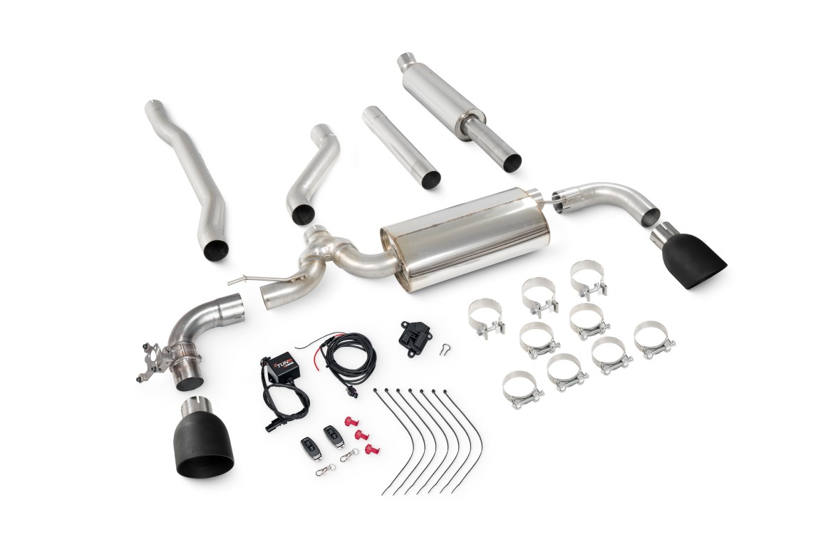 Scorpion Exhaust Tunr Resonated Cat-Back System Daytona Black Ceramic Tailpipe Mini Cooper S Clubman F54 Non-GPF Models 2015-2018