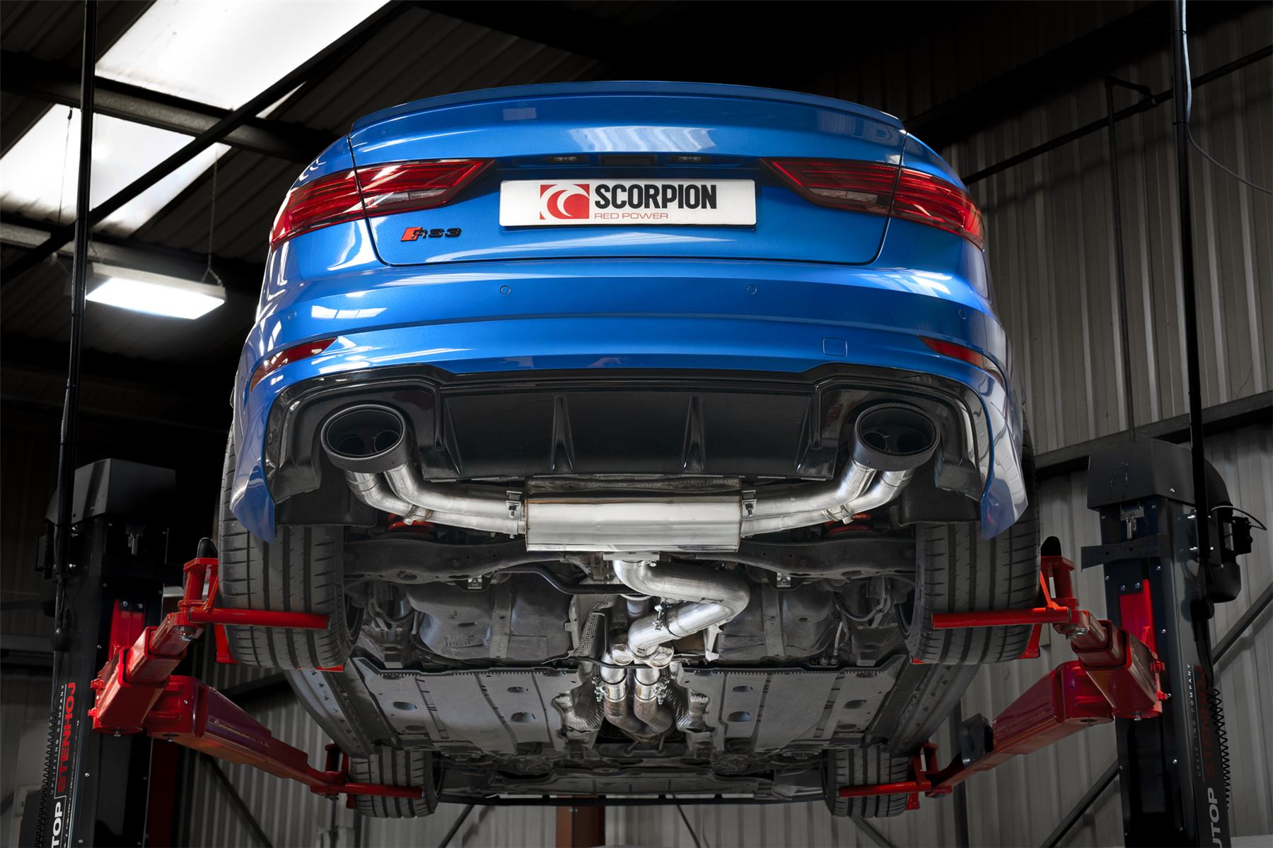 Scorpion Exhaust Non Res Cat/GPF-Back With Valves Audi RS3 8V Saloon/Sedan GPF Model 2019-2020
