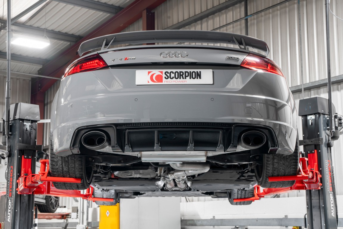 Scorpion Exhaust Non-Res GPF-Back System Without Valves Ascari EVO Tailpipe Audi TT RS MK3 Non-GPF Model 2017-2018