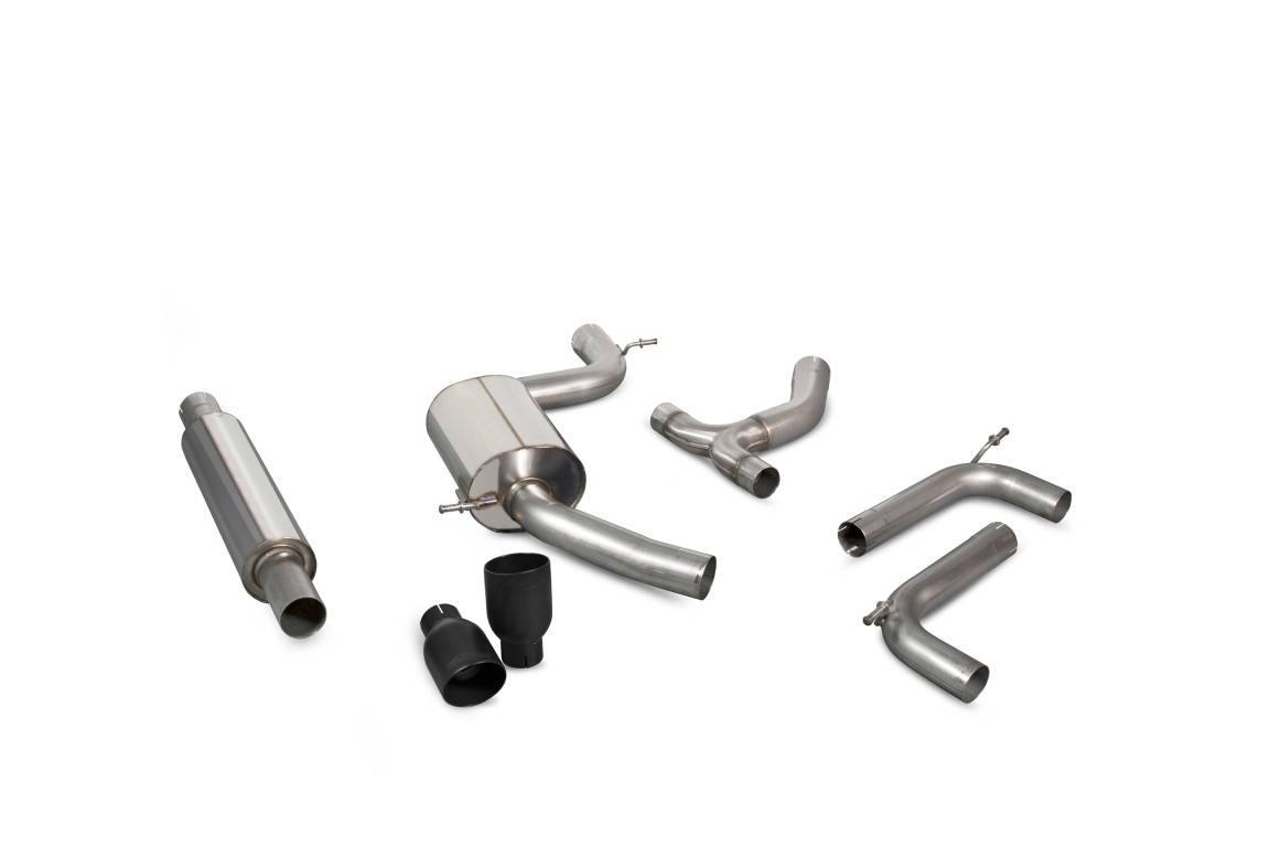 Scorpion Exhaust Resonated GPF-Back System Daytona Black Ceramic Tailpipe Volkswagen Golf MK7.5 GTI Performance Pack GPF Model 2019-2020