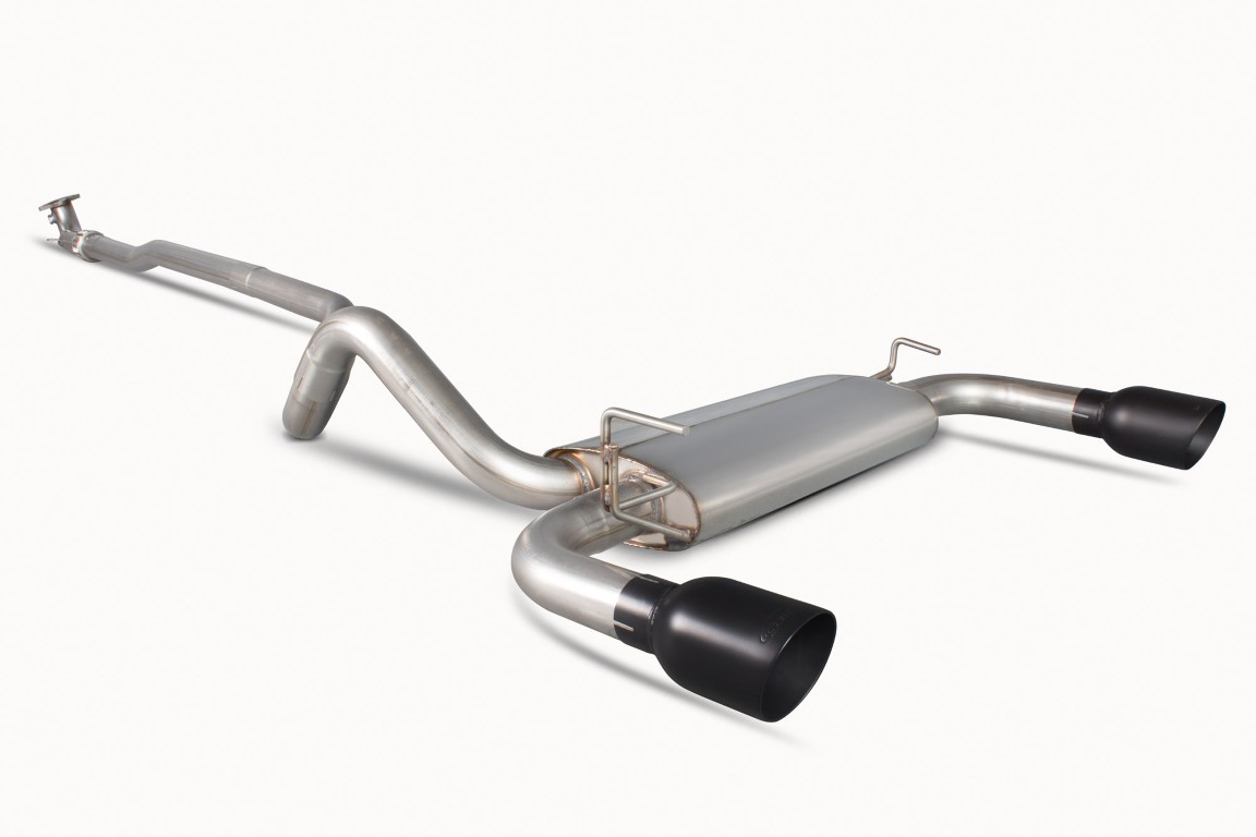 Scorpion Exhaust Non-Resonated Cat-Back System Daytona Black Ceramic Tailpipe Fiat 695 Abarth 1.4 Garrett Turbo 2008-2018