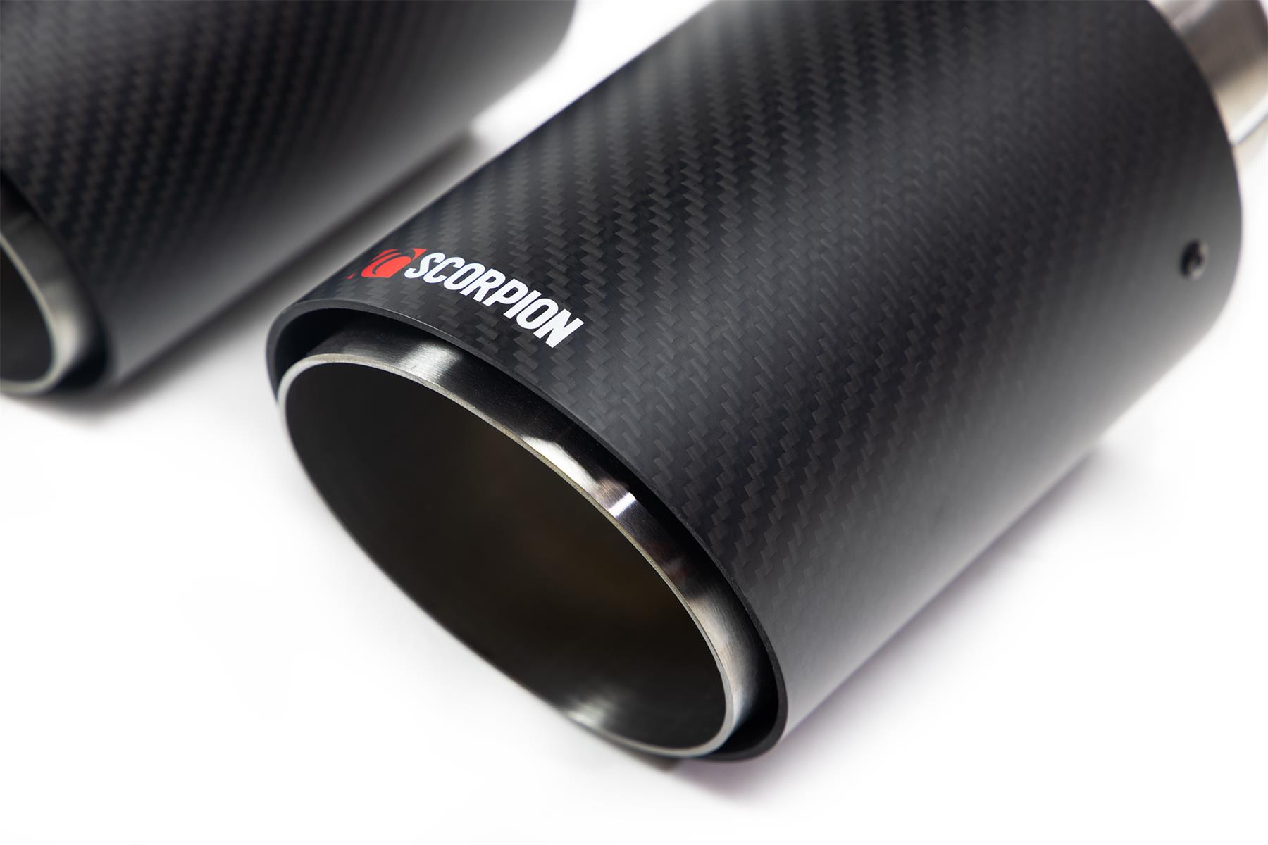Scorpion Exhaust Twin 90mm carbon fibre Ascari trim Ascari Upgrade Kit