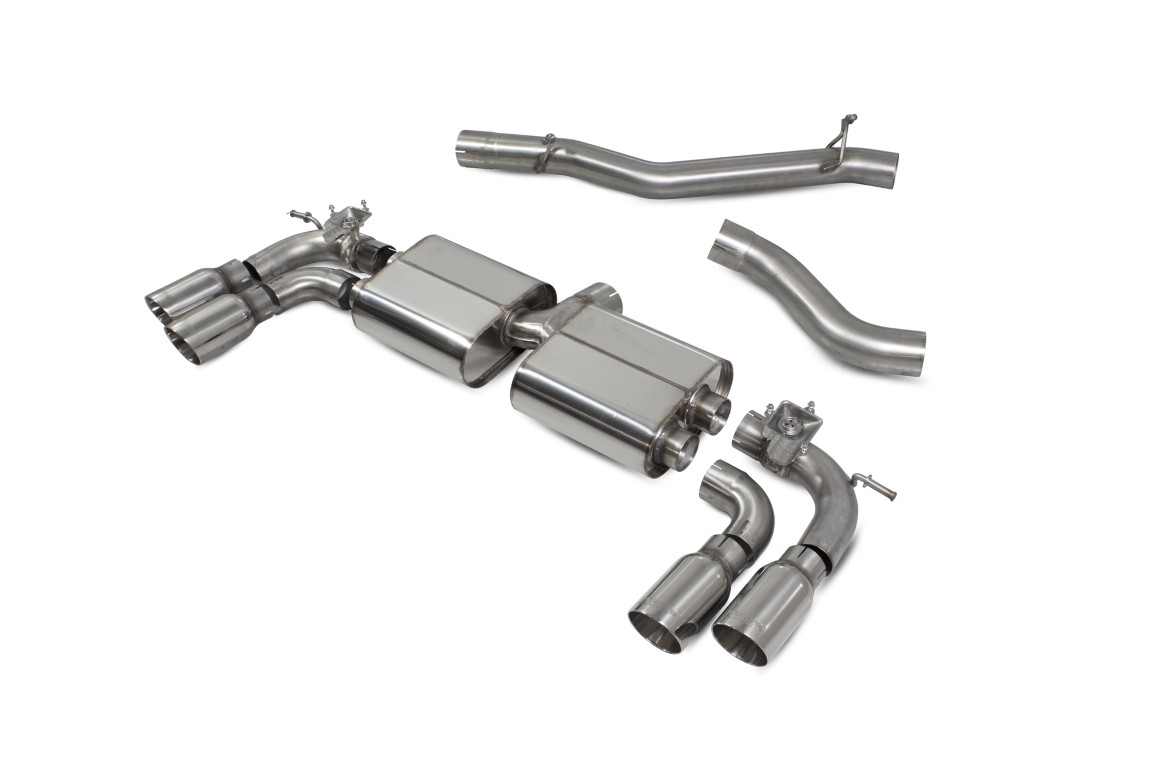 Scorpion Exhaust Non-Resonated Cat/GPF-Back System With Valves Daytona Tailpipe Audi S3 2.0T 8V Sportback Facelift GPF Model 2019-2020