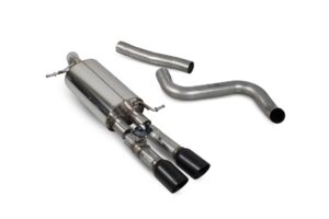 Scorpion Exhaust GPF-Back System With Electronic Valve Daytona Black Ceramic Tailpipe Ford Fiesta MK8.5 ST 2022-2024