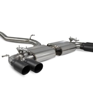 Scorpion Exhaust Non-Resonated Cat/GPF-Back System With Valves Daytona Black Ceramic Tailpipe Audi S3 2.0T 8V 3-Door Facelift Non-GPF Model 2016-2018