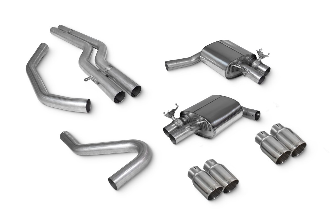 Scorpion Exhaust Non-Resonated Half System Daytona Tailpipe Audi S4 B9 Quattro 3.0T V6 Avant Sedan Non-GPF Models 2017-2019