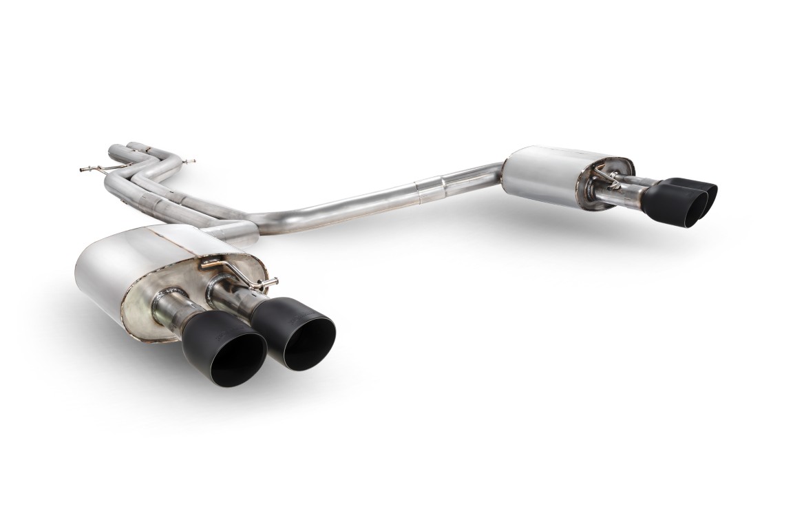 Scorpion Exhaust Non-Resonated Half System With No Valves Daytona Black Ceramic Tailpipe Audi S6 C7 2012-2018
