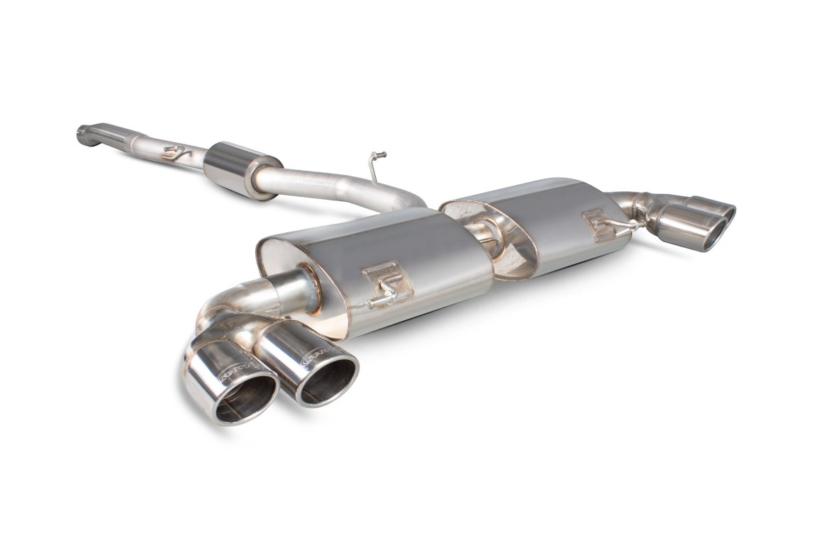 Scorpion Exhaust Resonated Cat-Back System Without Valves Monaco Tailpipe Audi S1 2.0 TFSi Quattro 2014-2018
