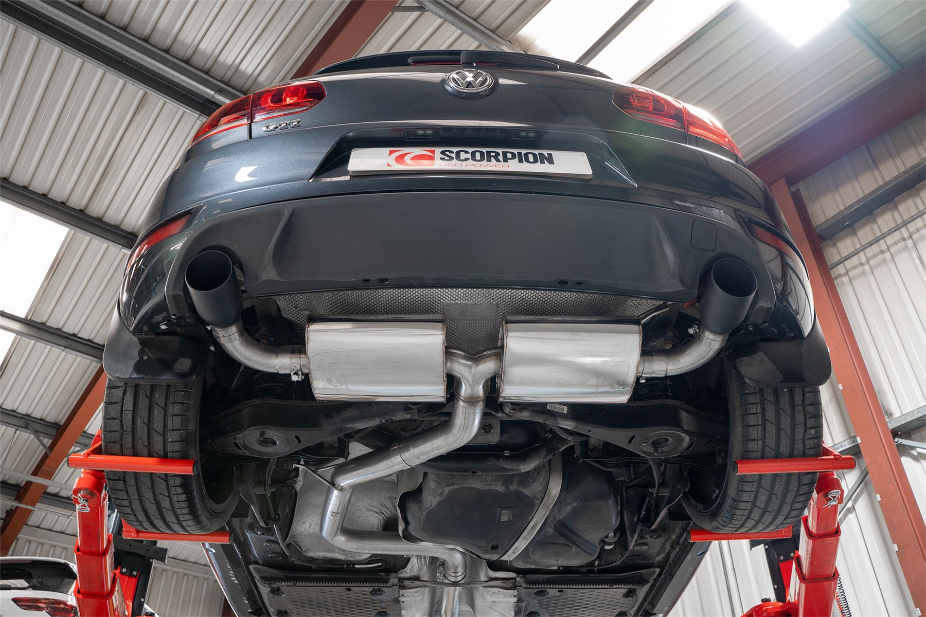 Scorpion Exhaust Non-Res Cat-Back Black Trims Volkswagen Golf GTI Mk6 Edition 35 2009-2013