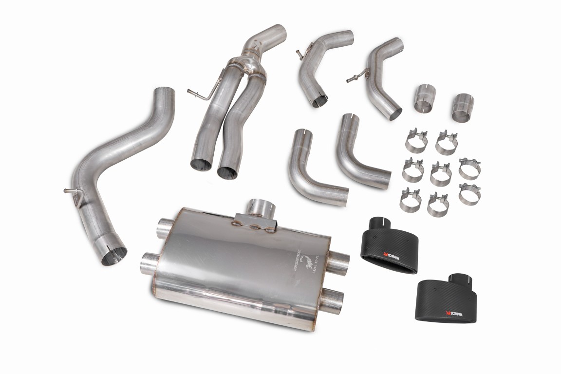 Scorpion Exhaust Non-Res GPF-Back System Without Valves Ascari EVO Tailpipe Audi TT RS MK3 Non-GPF Model 2017-2018