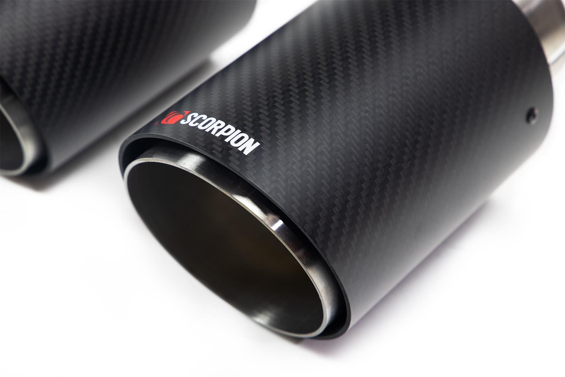Scorpion Exhaust Quad 90mm carbon fibre Ascari trim Ascari Upgrade Kit