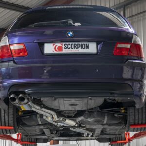 Scorpion Exhaust Cat-Back System Titanium Twin Downturn Trims BMW 330 E46 RWD Petrol 2000-2006