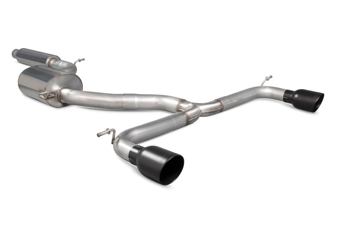 Scorpion Exhaust Resonated GPF-Back System Daytona Black Ceramic Tailpipe Volkswagen Golf MK7.5 GTI Performance Pack GPF Model 2019-2020