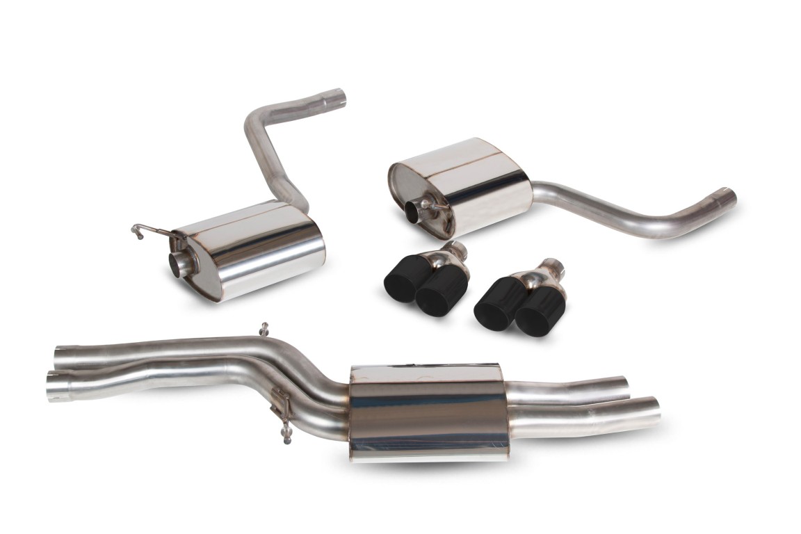 Scorpion Exhaust Resonated Half System Daytona Black Ceramic Tailpipe Audi S4 3.0 TFSI V6 Quattro Avant B8.5 2009-2016