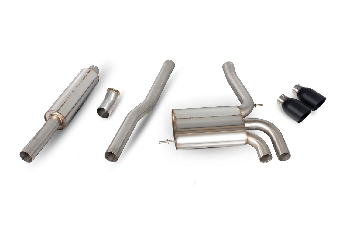 Scorpion Exhaust Resonated Cat-Back System Daytona Black Ceramic Tailpipe Mini Cooper S F56 (Non UK/Euro Models) 2014-2024