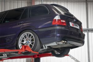 Scorpion Exhaust Cat-Back System Titanium Twin Downturn Trims BMW 325 E46 RWD Petrol 2000-2006
