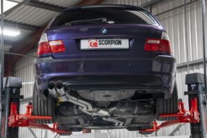 Scorpion Exhaust Cat-Back System Twin Polished DTM Trims BMW 325 E46 RWD Petrol 2000-2006