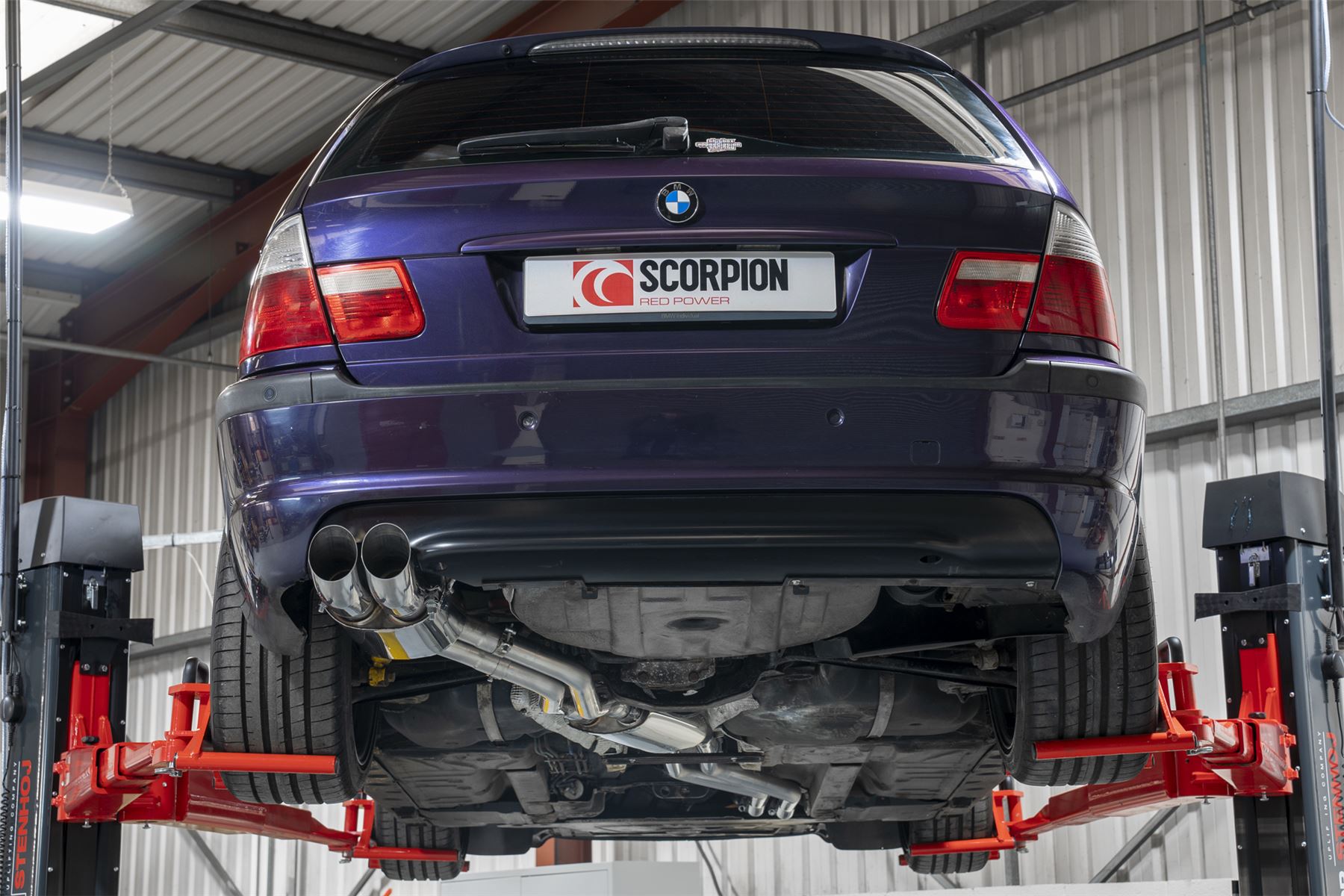 Scorpion Exhaust Cat-Back System Twin Polished DTM Trims BMW 325 E46 RWD Petrol 2000-2006