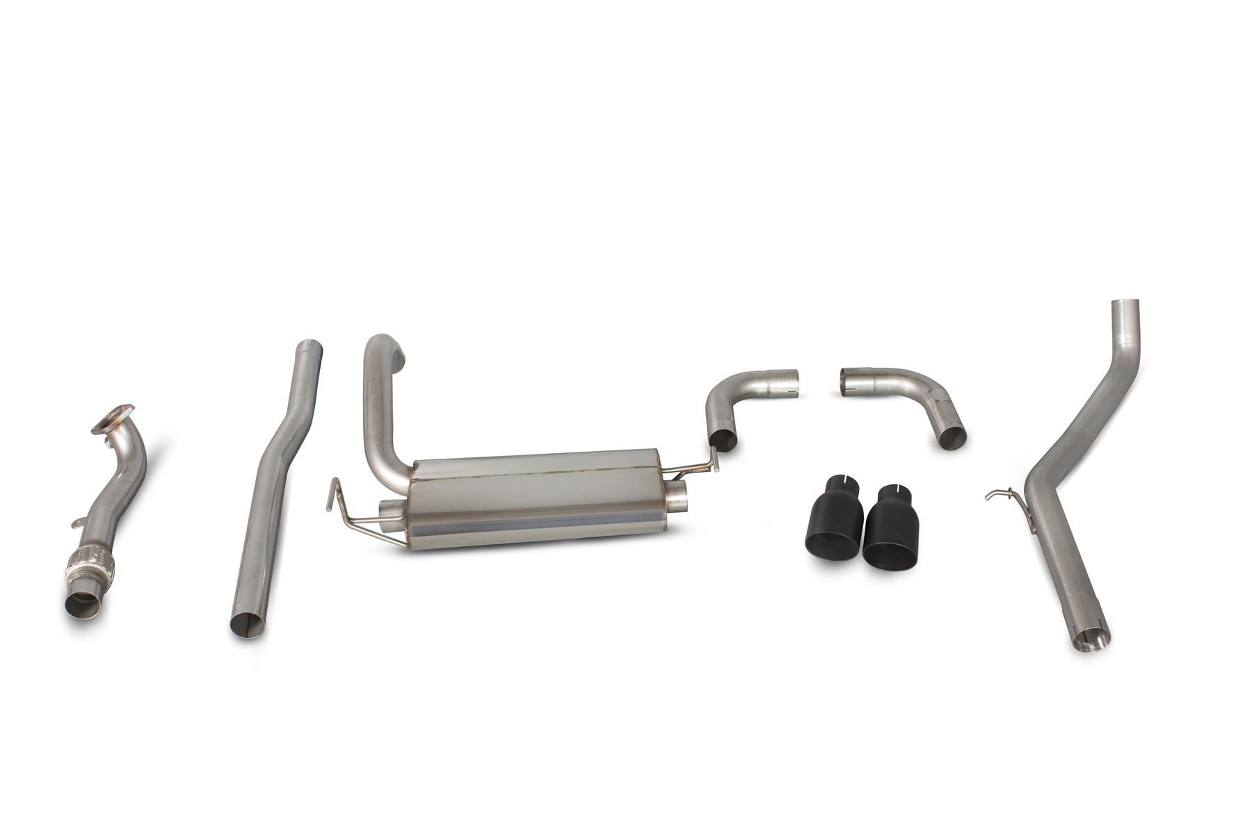 Scorpion Exhaust Non-Res Cat-Back(Black) Fiat 595 Abarth 1.4 IHI Turbo 2008-2018