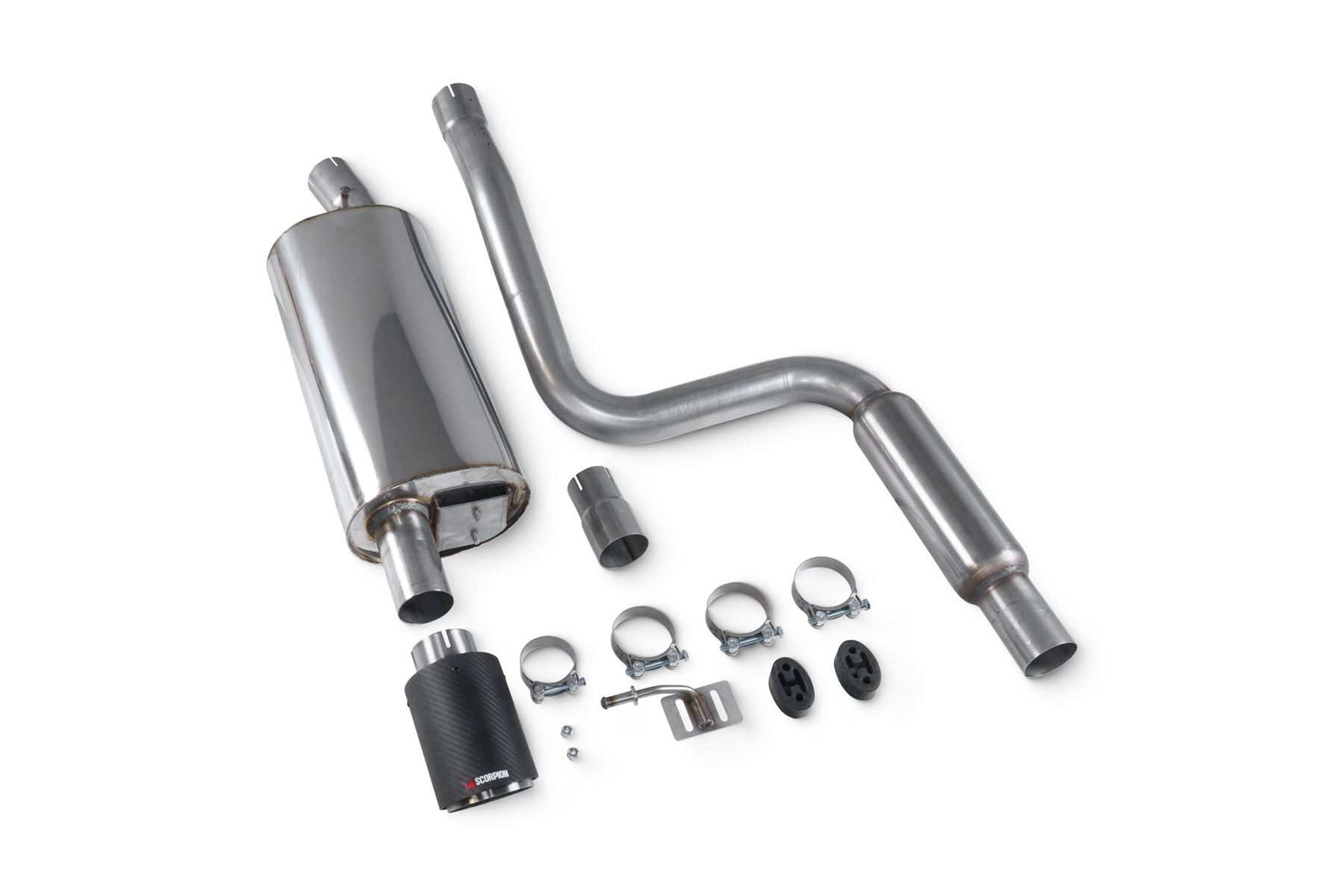 Scorpion Exhaust Resonated Cat Back System Carbon Ford Fiesta ST150 2004-2008