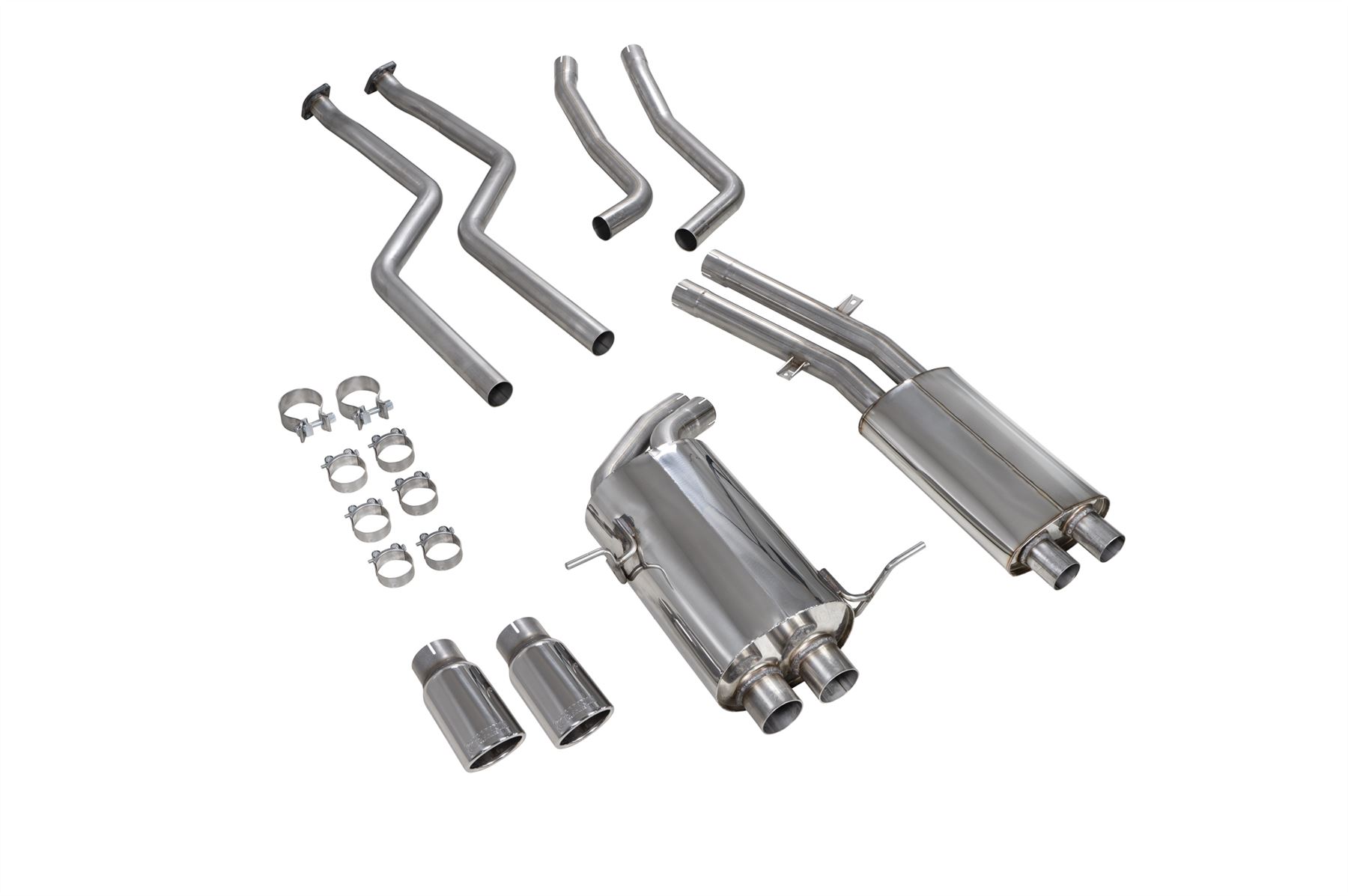 Scorpion Exhaust Cat-Back System Twin Monaco Trims BMW 325 E46 RWD Petrol 2000-2006