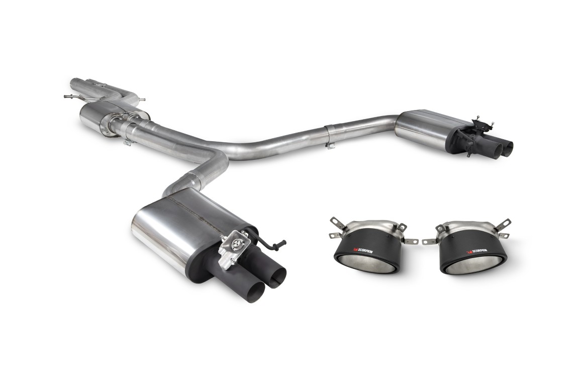 Scorpion Exhaust Resonated Half System With Trims Ascari RS Tailpipe Audi RS7 C7 2013-2018