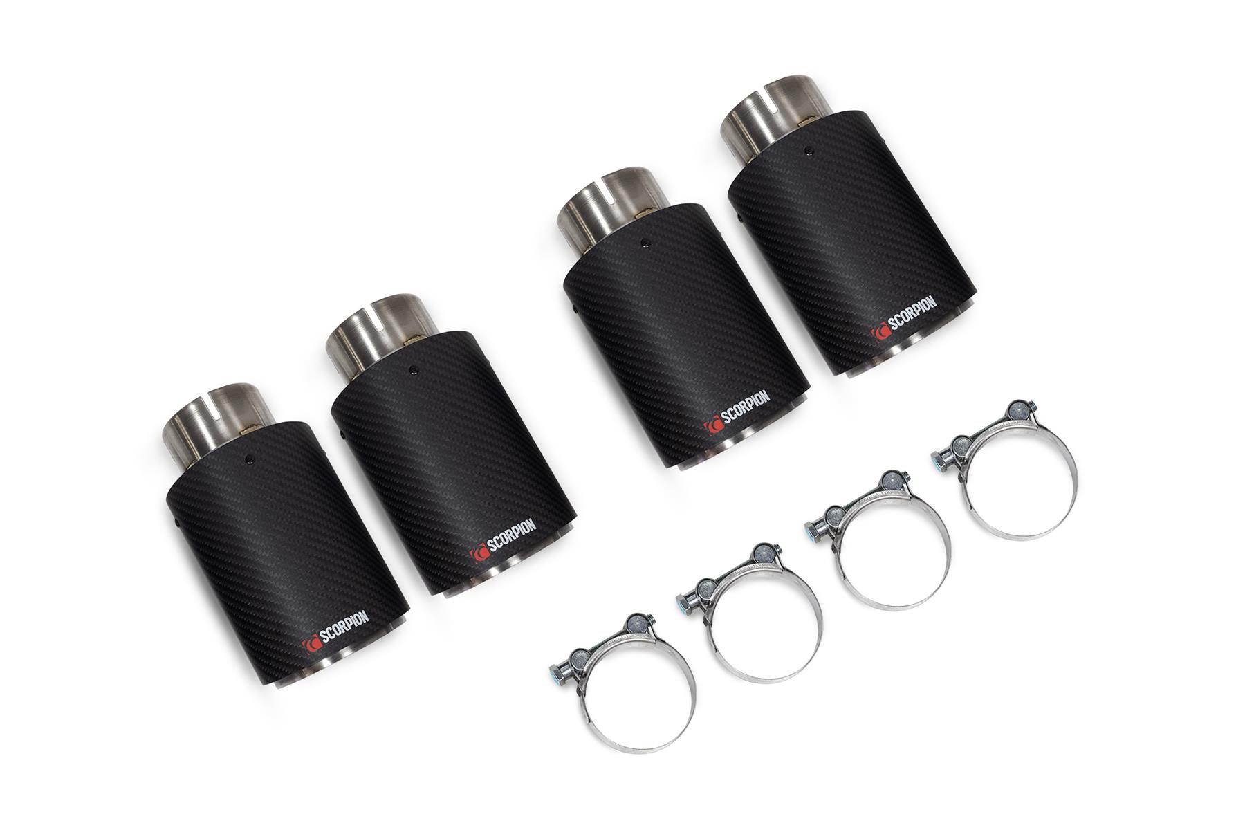Scorpion Exhaust Quad 90mm carbon fibre Ascari trim Ascari Upgrade Kit